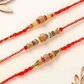 Sandalwood Beaded Rakhi Trio